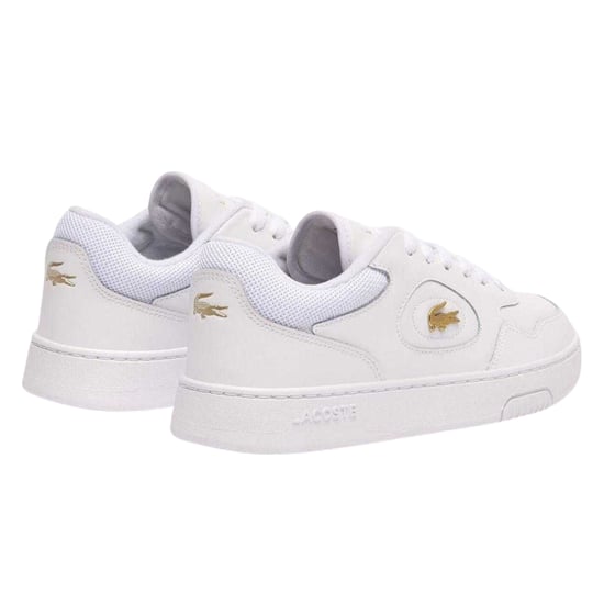 Lacoste - "Lineset" Sneaker für Damen, Leder, Flach (Weiß/Gold) - Image 2