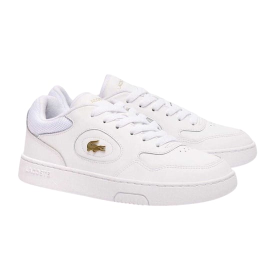 Lacoste - "Lineset" Sneaker für Damen, Leder, Flach (Weiß/Gold) - Image 3