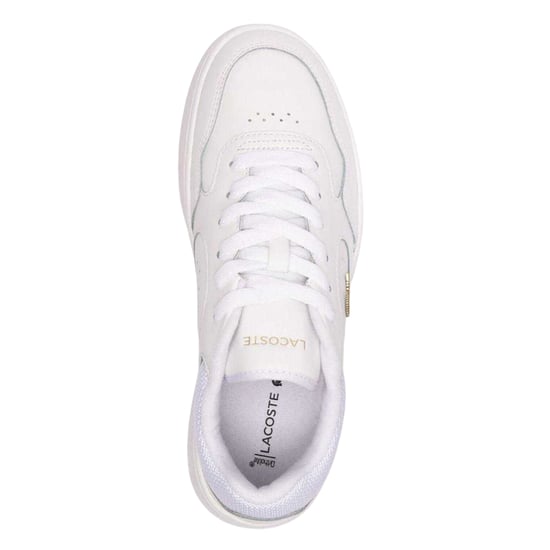 Lacoste - "Lineset" Sneaker für Damen, Leder, Flach (Weiß/Gold) - Image 4