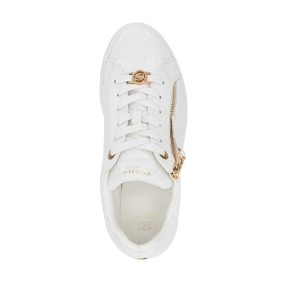 Dune London - "Eisel" Gesteppt Sneaker für Damen, Gesteppt, Seitlicher Reißverschluss, flach geformter Absatz (Weiß) - Image 4