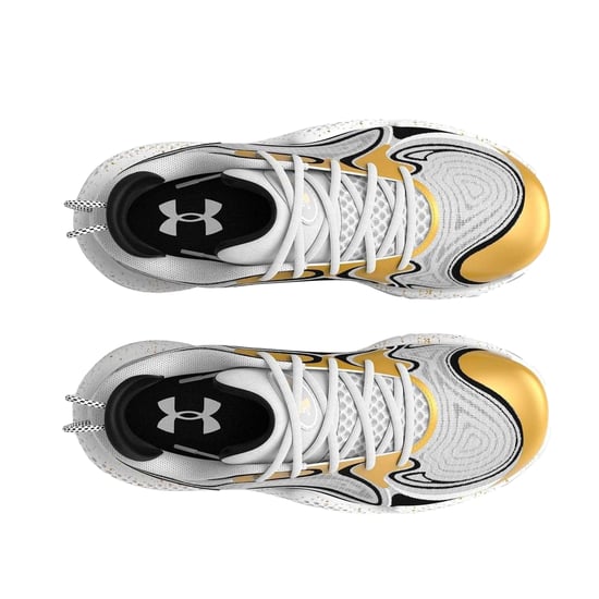 Under Armour - "Spawn 6" Basketball Schuhe für Herren, Leder (Weiß) - Image 3
