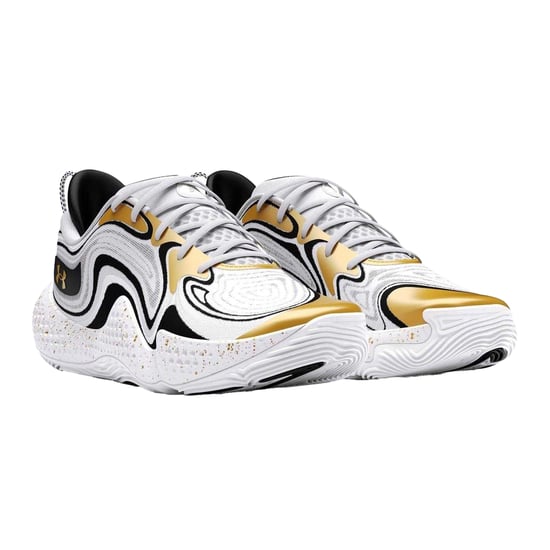 Under Armour - "Spawn 6" Basketball Schuhe für Herren, Leder (Weiß) - Image 5