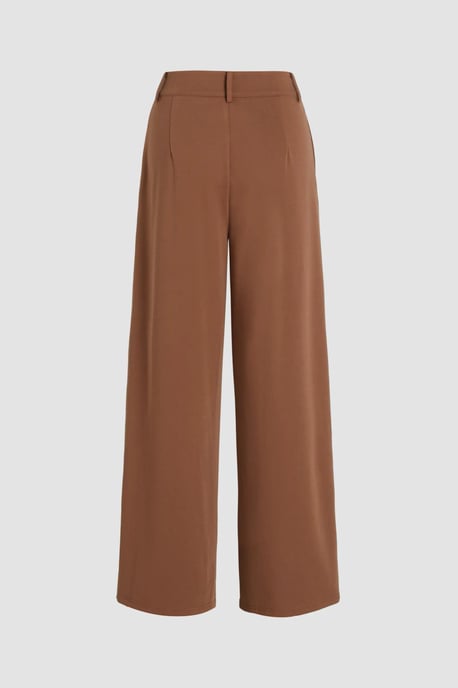Hochtaillierte Plissierte Weitbein-Hose - Image 3