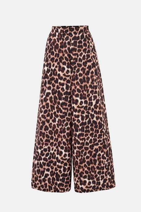 Mid-Rise Weite Tierdruckhose mit Kordelzug - Image 5