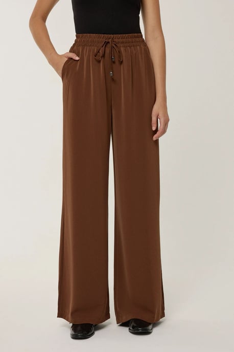 Elastische Taillenhosen mit weitem Bein - Image 2