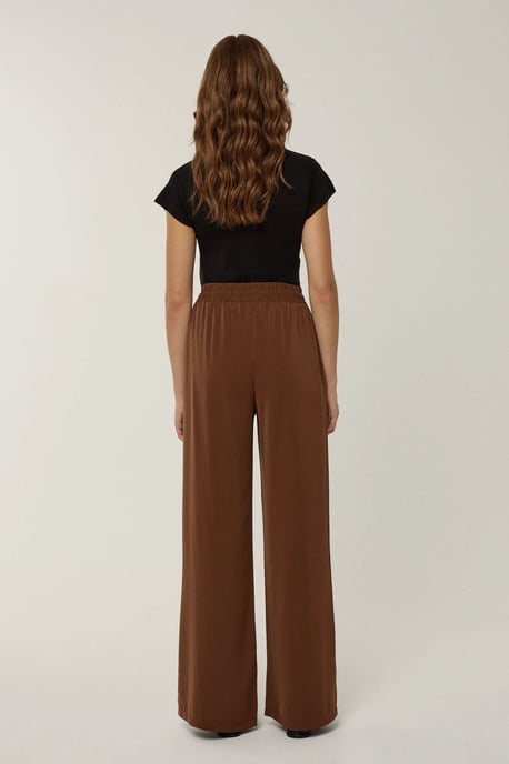Elastische Taillenhosen mit weitem Bein - Image 4