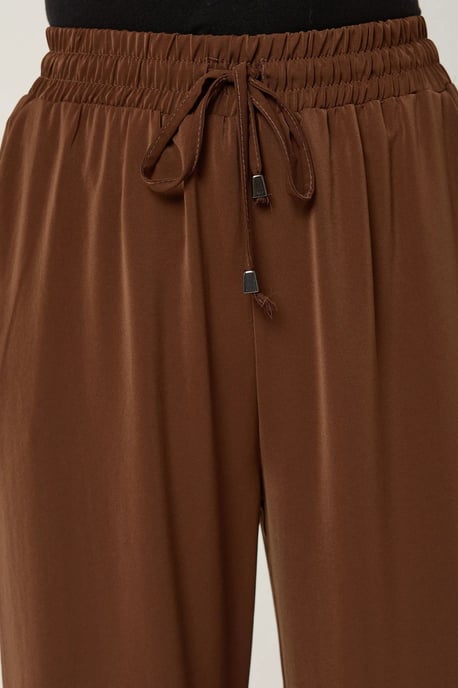 Elastische Taillenhosen mit weitem Bein - Image 5