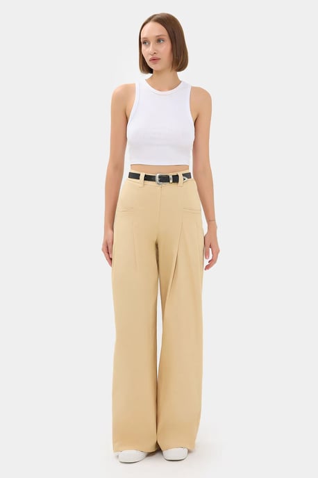 Faltige Weite-Hosen mit Hohem Bund - Image 2