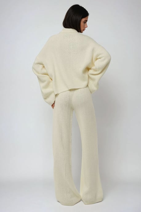 Strickhose mit weitem Bein und Struktur - Image 3