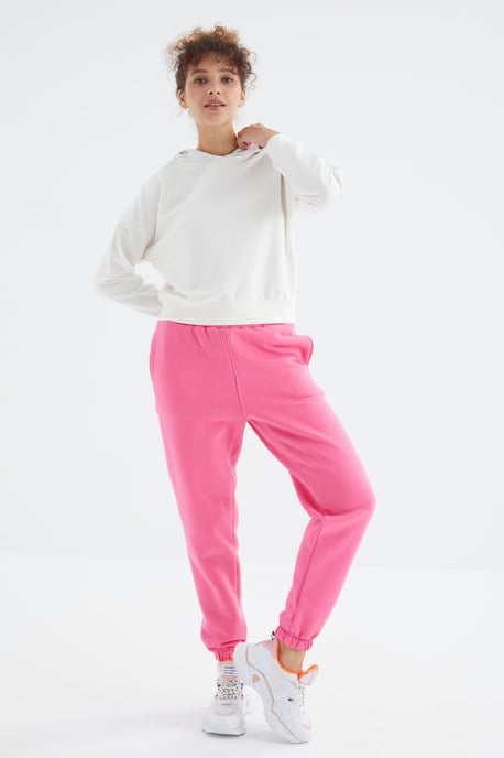 Hochtaillierte Fleece-Jogginghose für Damen - Image 1