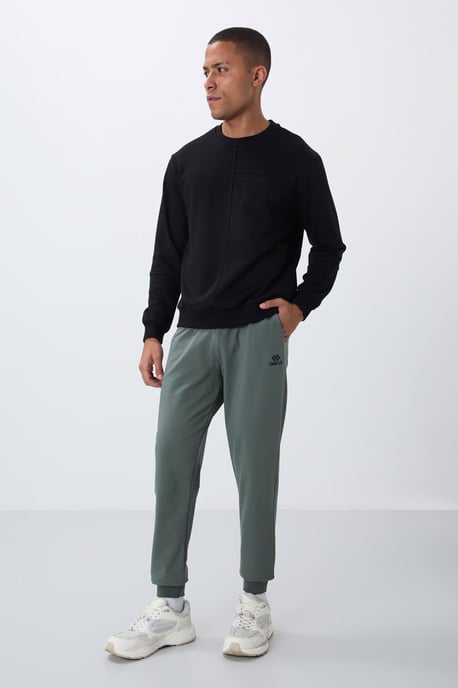 Herren Fleece-Sweatpants in Unifarben - Image 1