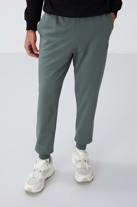 Herren Fleece-Sweatpants in Unifarben - Image 2