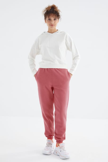 Hochtaillierte Fleece-Jogginghose für Damen - Image 1
