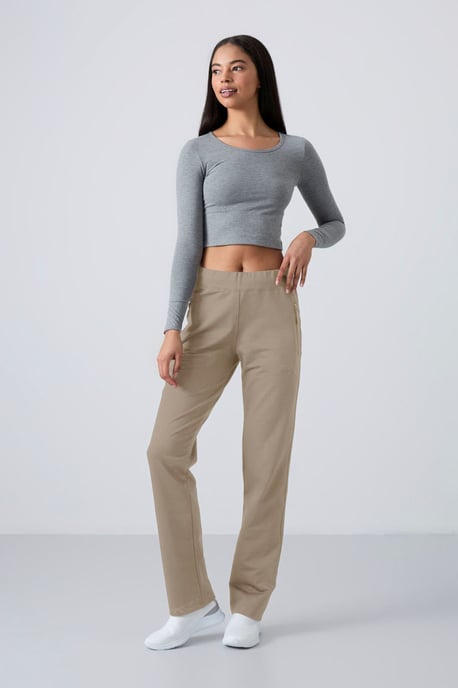 Damen gerade geschnittene Fleece-Sweatpants - Image 1