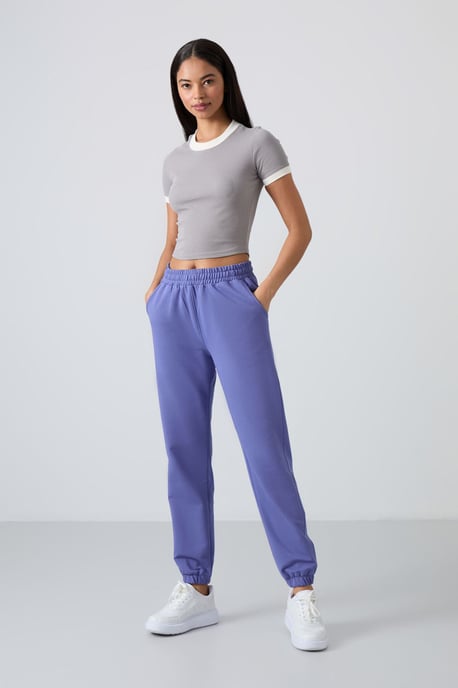 Damen High-Waist Relaxed Fleece Jogginghose - Image 2