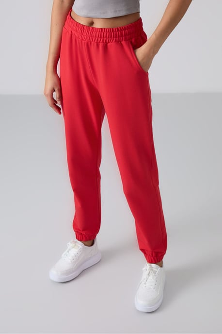 Damen Hochbundige Relaxed Fleece Jogginghosen - Image 3