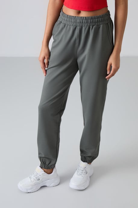 Damen Hochbundige Relaxed Fleece Jogginghosen - Image 3
