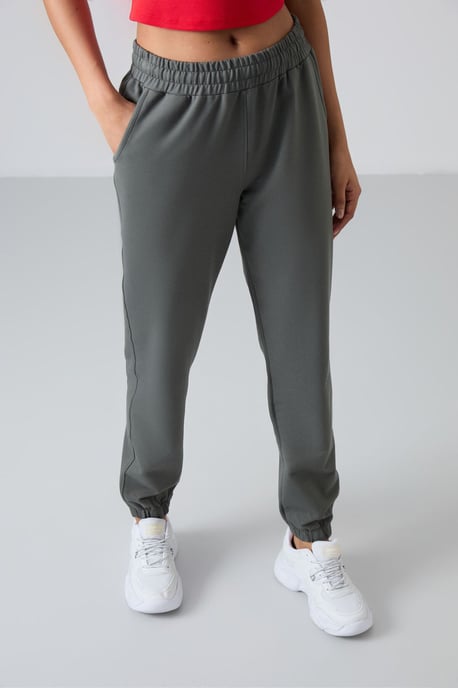 Damen Hochbundige Relaxed Fleece Jogginghosen - Image 5