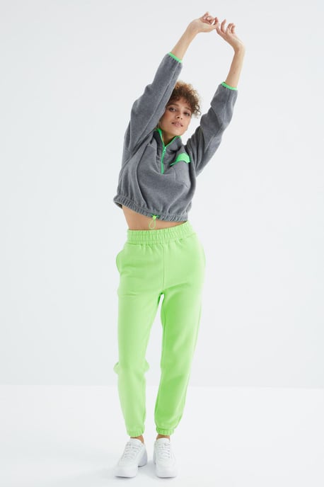 Damen Hochtaillierte Fleece Jogginghose - Image 1
