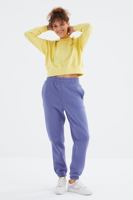 Damen High-Waist Fleece Jogger Sweatpants - Image 1