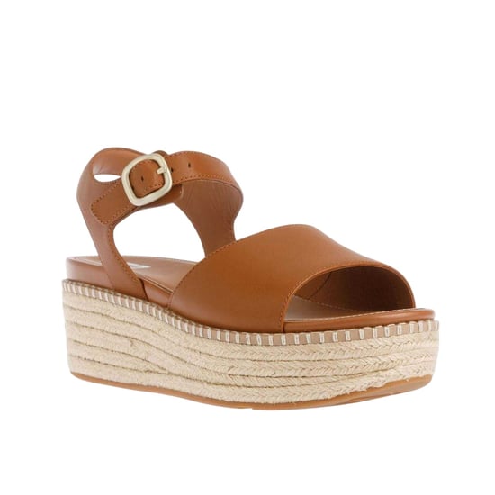 FitFlop - "Eloise Espadrille" Sandalen mit Keilabsatz für Damen, Leder (Hellbraun) - Image 3