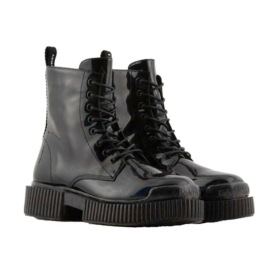 Armani Exchange - Springerstiefel für Damen, flach geformter Absatz (Schwarz) - Image 1