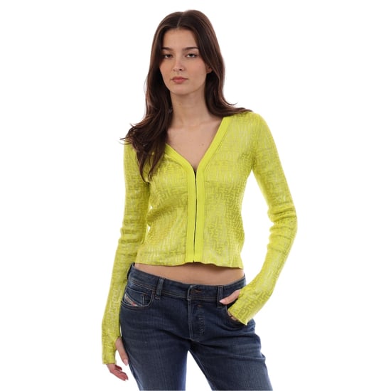 Diesel - Strickjacke für Damen, Metallhaken, Schmal (Gelb) - Image 1
