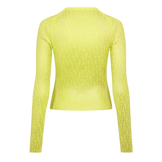Diesel - Strickjacke für Damen, Metallhaken, Schmal (Gelb) - Image 3