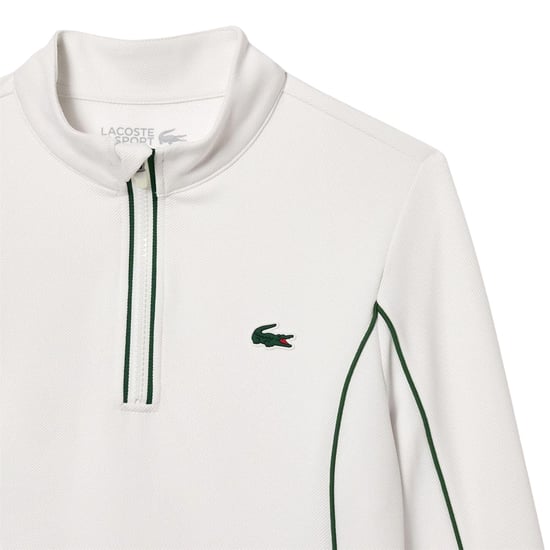 Lacoste - Sweatshirt für Damen, mit kurzem Reißverschluss, Tennis (Weiß/Grün) - Image 3