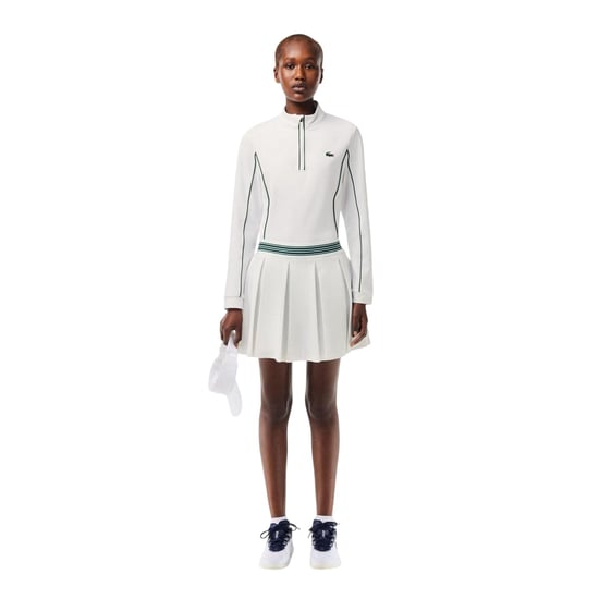 Lacoste - Sweatshirt für Damen, mit kurzem Reißverschluss, Tennis (Weiß/Grün) - Image 4