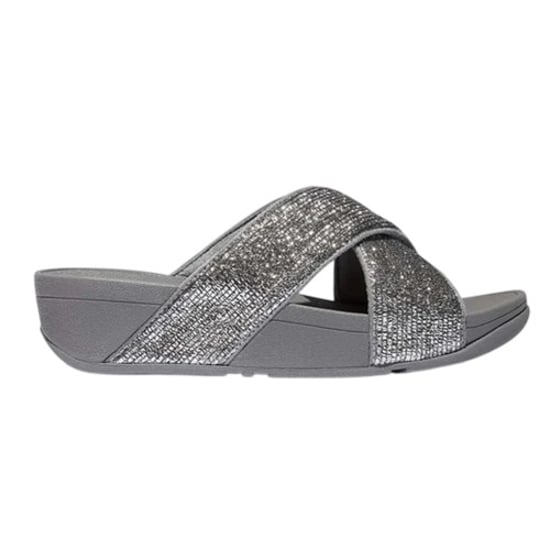 FitFlop - Gittermuster Badesandale für Damen, Glitzer (Silber) - Image 1