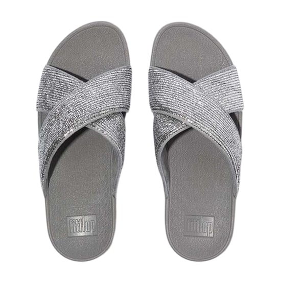 FitFlop - Gittermuster Badesandale für Damen, Glitzer (Silber) - Image 3