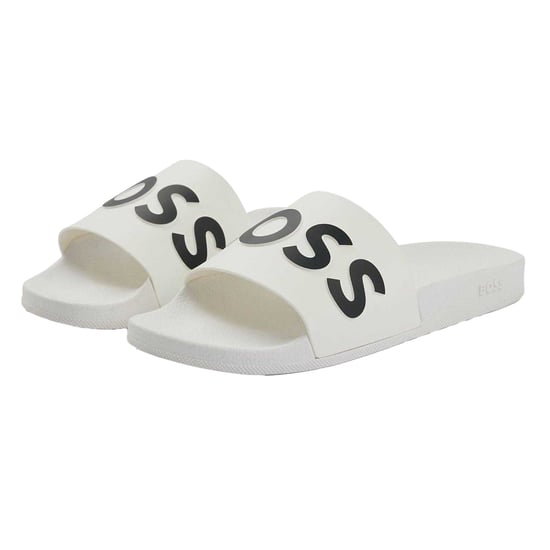 Boss - "Bay" Logo Pantoffeln für Herren/Damen Unisex, Synthetischer Stoff, Flach (Weiß) - Image 4