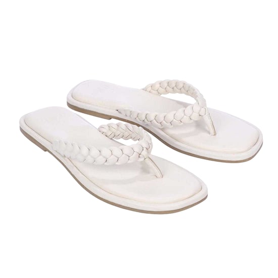 Dune London - Sandalen für Damen, Zehentrenner, Flach (Ecru) - Image 4