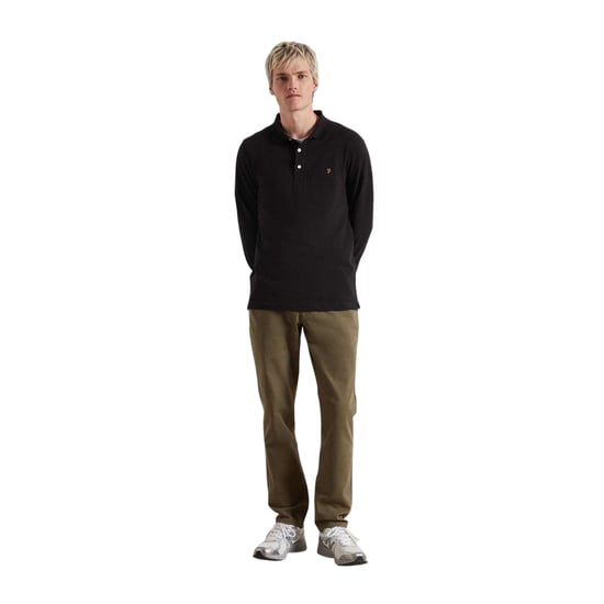Farah - Poloshirt für Herren, Baumwollmischung, Langärmlig (Schwarz) - Image 1
