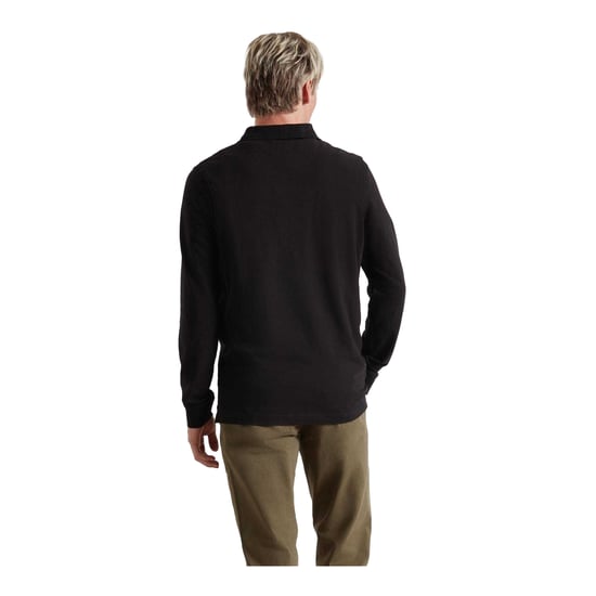 Farah - Poloshirt für Herren, Baumwollmischung, Langärmlig (Schwarz) - Image 3