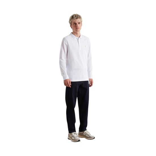 Farah - Poloshirt für Herren, Baumwollmischung, Langärmlig (Weiß) - Image 1