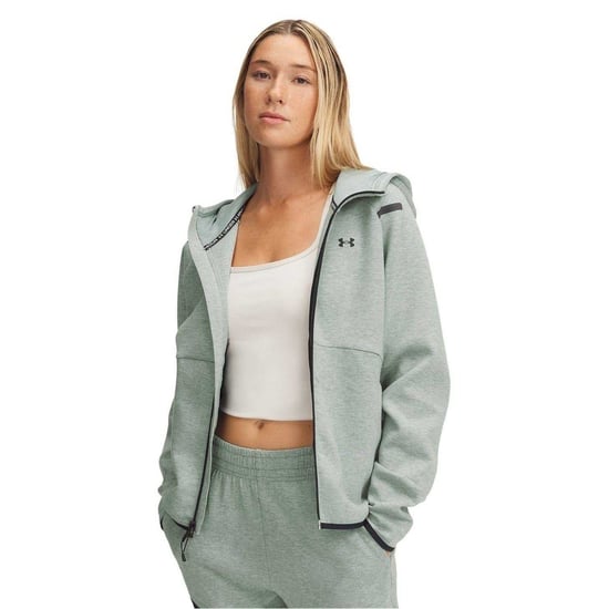 Under Armour - Hoodie mit durchgehendem Reißverschluss für Damen, Raglanärmel (Grün meliert) - Image 1