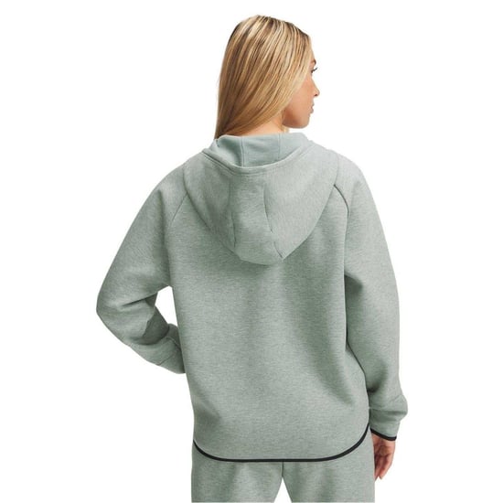 Under Armour - Hoodie mit durchgehendem Reißverschluss für Damen, Raglanärmel (Grün meliert) - Image 2