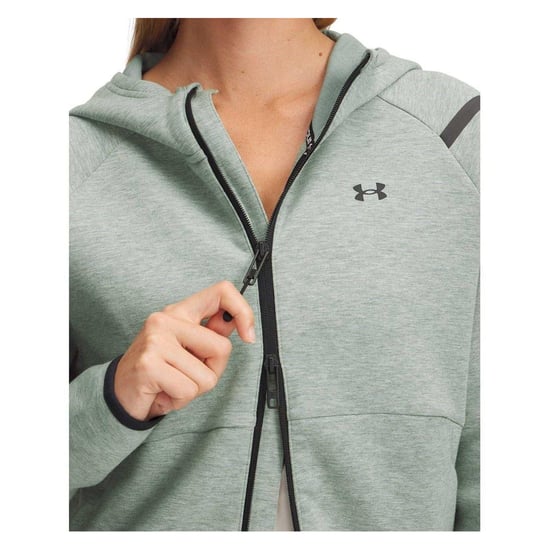 Under Armour - Hoodie mit durchgehendem Reißverschluss für Damen, Raglanärmel (Grün meliert) - Image 3
