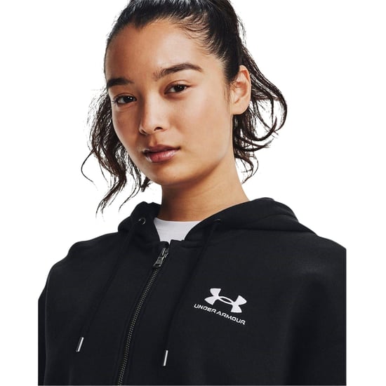 Under Armour - "Essential" Hoodie mit durchgehendem Reißverschluss für Damen, Drop-Ärmel (Schwarz) - Image 3