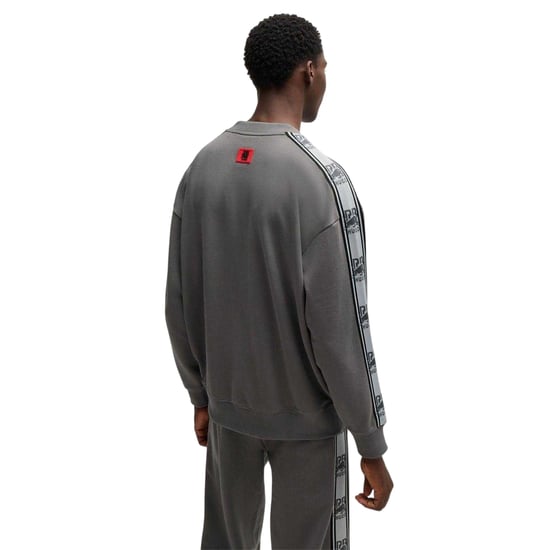 Hugo - "Red Label" Sweatshirt für Herren, Streifen mit Logo, Baumwolle (Grau) - Image 2