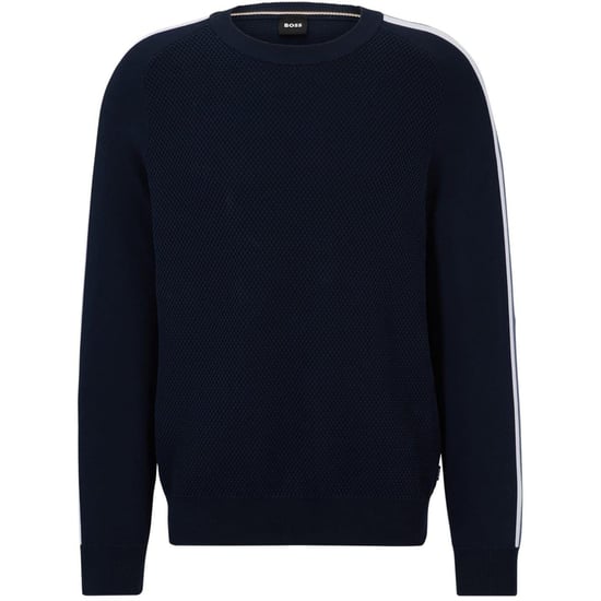 Boss - Pullover für Herren, Rundhalsausschnitt, Regulär, Langärmlig (Dunkelblau) - Image 1