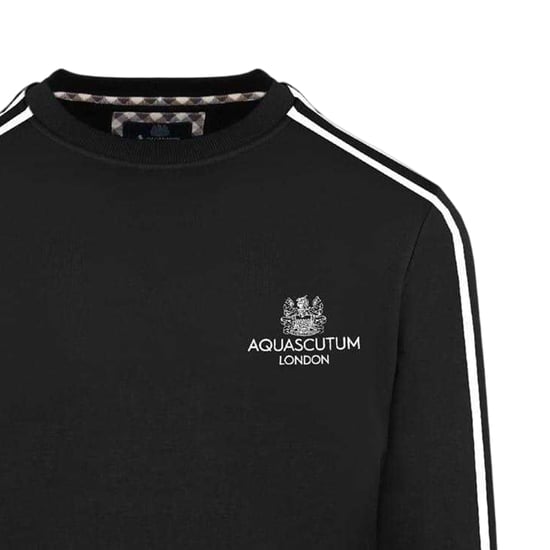 Aquascutum - Sweatshirt für Herren, Gerippter Kragen, Regulär (Schwarz) - Image 2
