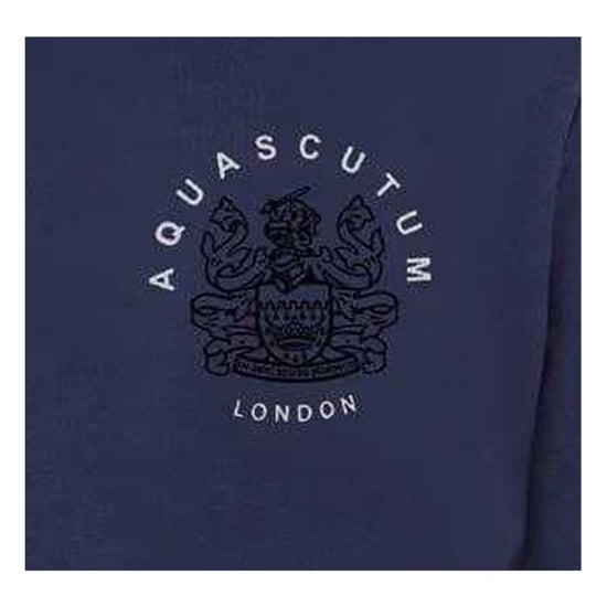 Aquascutum - Sweatshirt für Herren/Damen Unisex, Gerippter Kragen, Regulär, Langärmlig (Marine) - Image 2