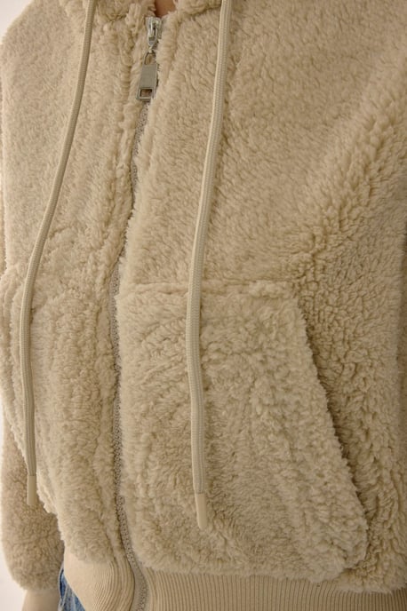 Plüsch-Crop-Jacke mit Reißverschlusskragen - Image 6