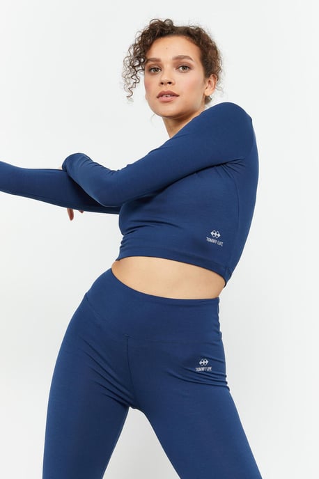 Slim-Fit Langarm-Crop-Top - Image 3