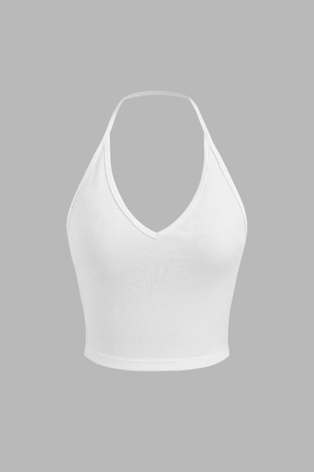 Halter-Neck Jersey-Crop-Top - Image 1