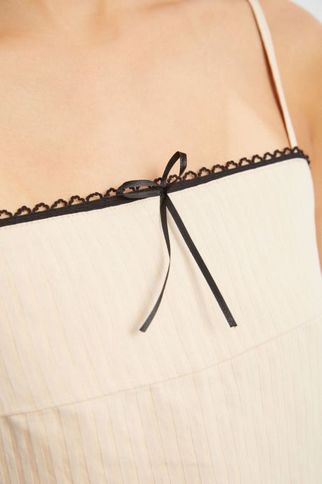Gestreifter Quadrat-Ausschnitt Träger Crop-Top - Image 6