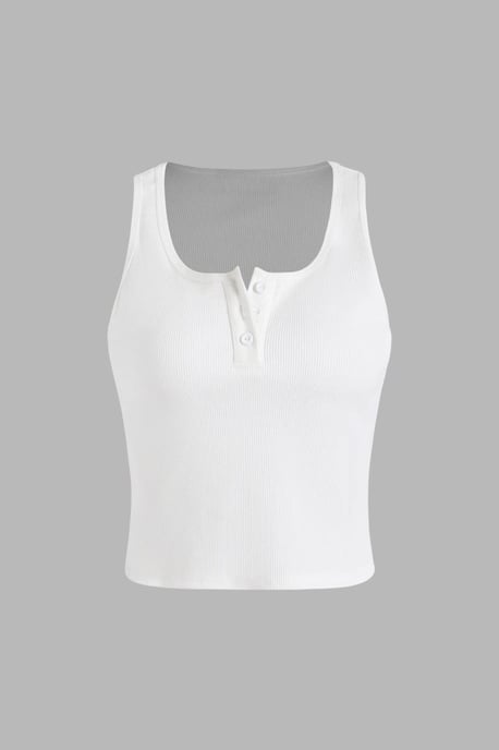 Basic-Button-Detailiert Cropped Top - Image 1